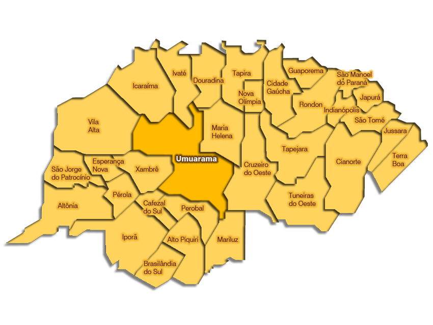 Mapa de Abrangência da PTM de Umuarama